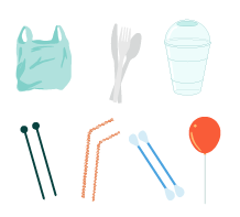 ¿Cuáles son los tipos de plásticos de un solo uso  prohibidos?