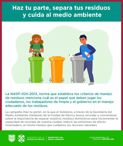 Haz tu parte, separa tus residuos y cuida al medio ambiente