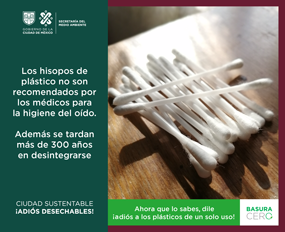 Los hisopos de plástico no son recomendables
