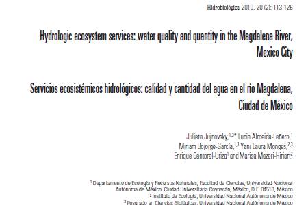 Hydrologic ecosystem services water quality