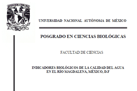 Indicadores biológicos de la Calidad de agua del Río Magdalena