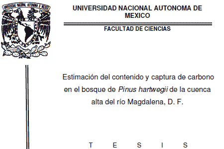 Estimación del Contenido y captura de carbono