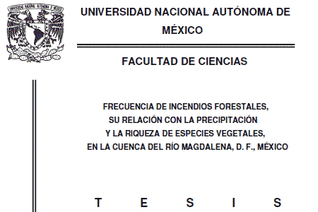 Frecuencia de incendios forestales, su relación con la precipitación