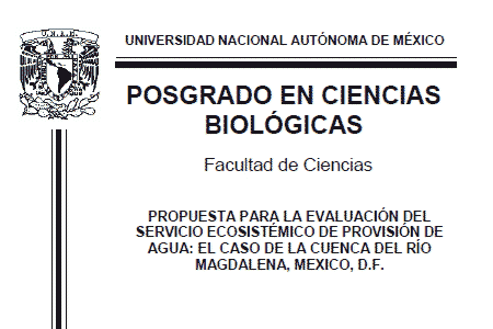 Propuesta para Evaluación del Servicio Ecosistémico